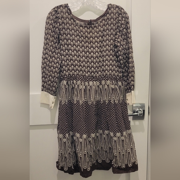 Source Unknown Dresses & Skirts - VINTAGE 70s 80s Elegant Everyday Brown Patterned Dress